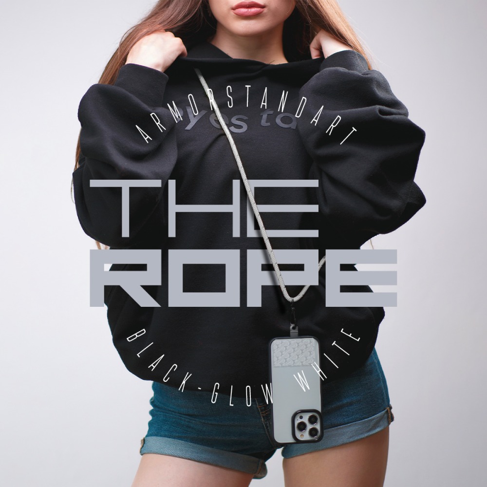 Ремінець для смартфона ARMORSTANDART Rope Black GlowWhite with Clear holder (ARM86565) Колір білий