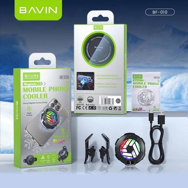 Изображение Игровой охладитель для смартфона BAVIN BF-010 -3°C RGB Type-C Black (BF-010 BK)