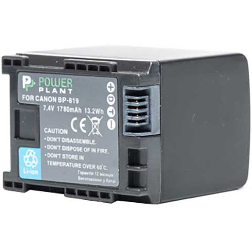 

Акумулятор POWERPLANT Canon BP-819 Chip 1780mAh (DV00DV1245), Canon BP-819 Chip 1780mAh (DV00DV1245)