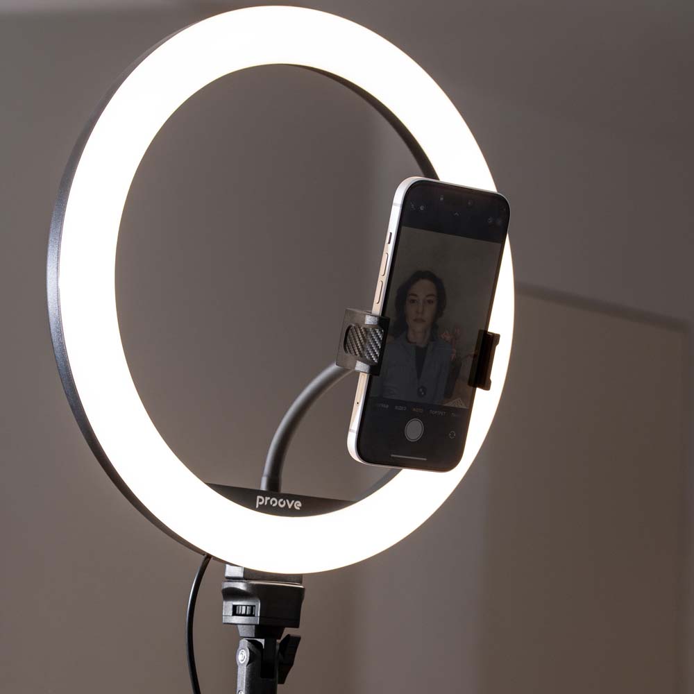 Кольцевая LED лампа PROOVE RGB Halo 10 + штатив (59953white) Материал ABS, ПК, алюминий