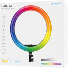 Кільцева LED лампа PROOVE RGB Halo 12 + штатив (59954white)