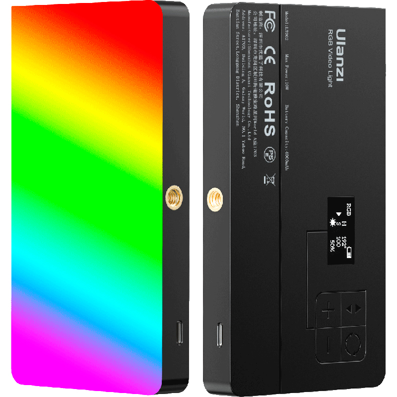 Студійне світло ULANZI VIJIM LT003 15W (UV-3099 LT003) Додаткові характеристики Колірна температура: 2500 - 9000К; Кут освітлення: 120 °; Час заряджання: До 3 годин; Час роботи: До 2 годин; Різьблення 1/4"; 20 видів світлових ефектів