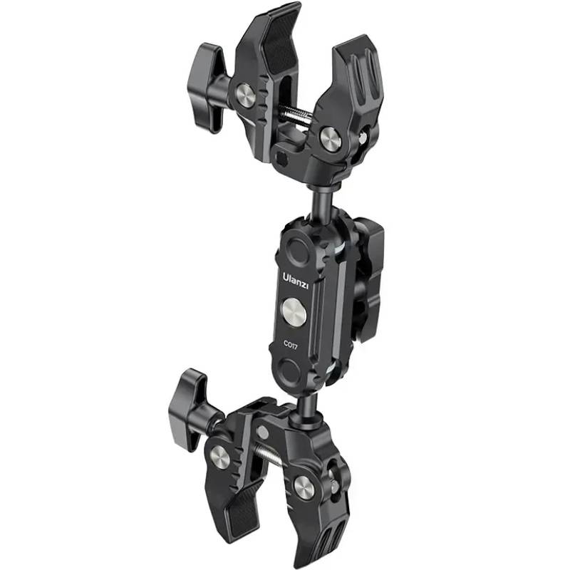 Крепление ULANZI VIJIM CO17 Super Clamp With Dual Ballhead Magic Arm Black (C046GBB1) Дополнительные особенности Выдерживает вес до 3,5 кг, вращается на 360 С; совместимость: камеры, свет, веб-камеры, микрофоны, телефоны и GoPro; тип крепления: зажим; диаметр: 1.2 – 5.8 см