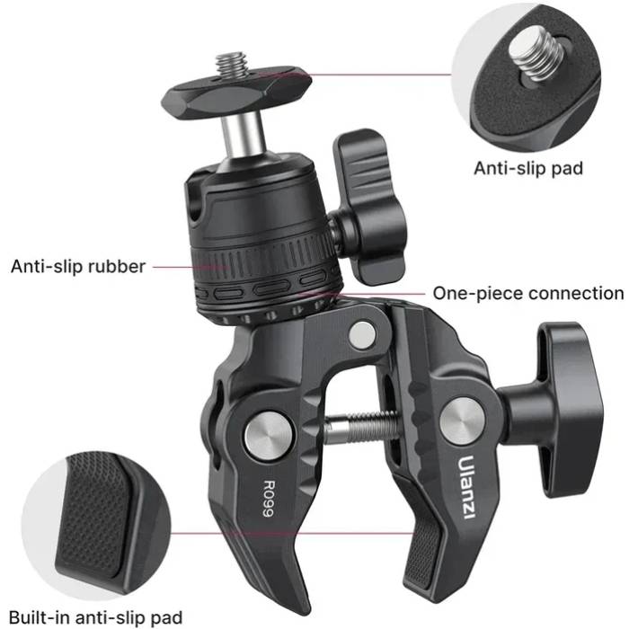 Крепление ULANZI VIJIM R099 Ball Heads With Clamp Black (2993) Вес 109