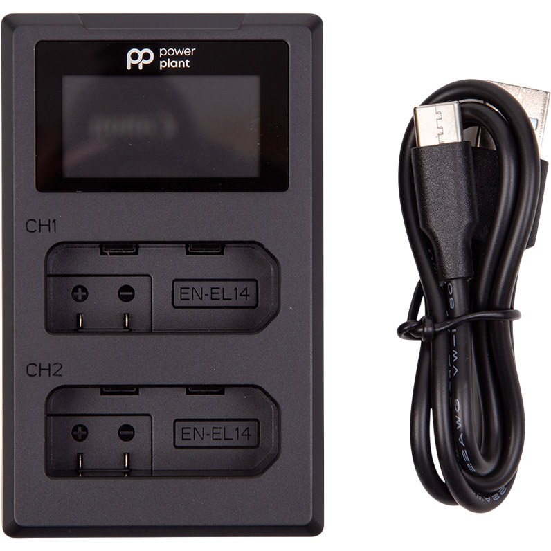 Зарядний пристрій POWERPLANT Nikon EN-EL14 (CH980536) Додаткові характеристики Сумісність: Nikon COOLPIX P7800, COOLPIX P7700, COOLPIX P7100, COOLPIX P7000, D5600, D5500, D5300, D5200, D5100, D3500, D3400, D3300,3 Захист від перезаряджання; Дисплей