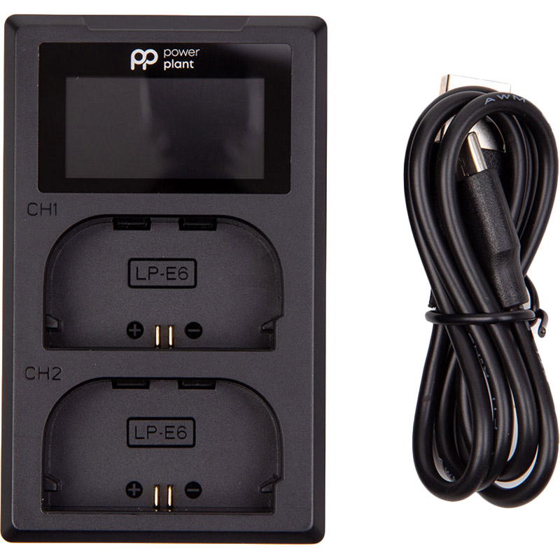 Зарядний пристрій POWERPLANT Canon LP-E6 (CH980543) Додаткові характеристики Сумісність: Canon EOS R7, EOS R6, EOS R5, EOS R5 C, EOS R, EOS Ra, 5D Mark IV, 5D Mark III, 5D Mark III, 5D Mark II, 5DS, 5DS R, 6D, 6D Mark II, 7D, 7D Mark II, 90D, 80 XC10, XC15.; Захист від перезаряджання; Дисплей