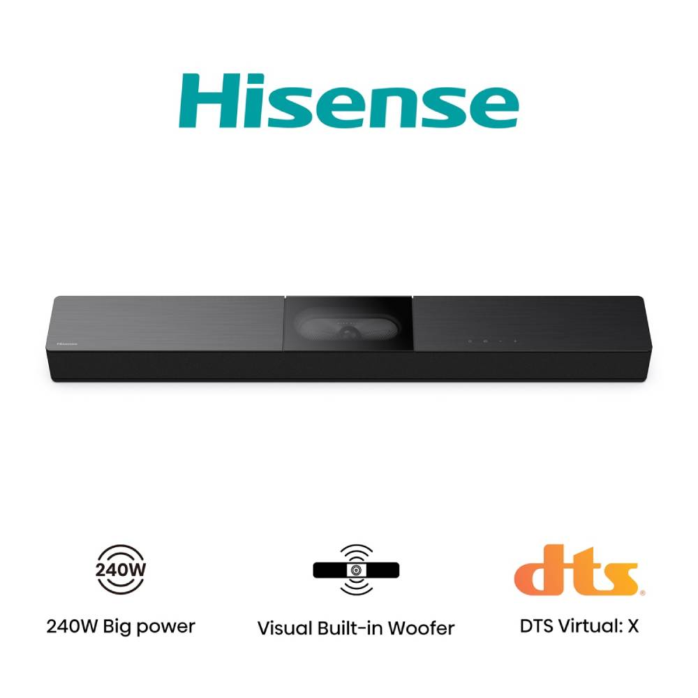 Саундбар HISENSE HS2000 Дополнительно Частотная характеристика саундбара: 40 Гц – 20 кГц; Bluetooth 5.3; Комплектация: HDMI-кабель, Батарейки (2xAAA), Удаленное управление, Комплект для настенного крепления;