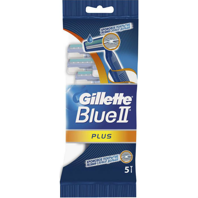 Бритвы одноразовые GILLETTE BLUEII Plus 5 шт (3014260283254)