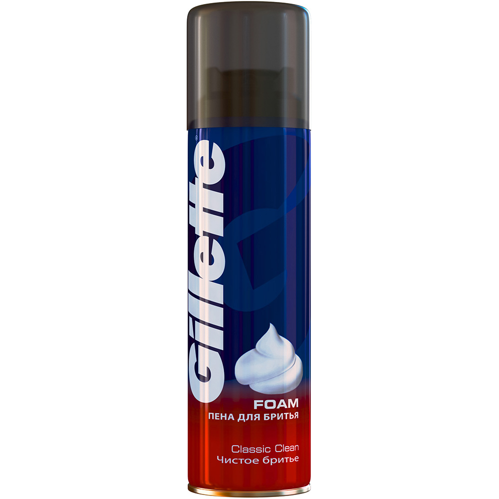 

Пена для бритья GILLETTE Classic Clean 200мл (3014260327682), Піна д/г Classic Clean (чисте гоління) 200мл