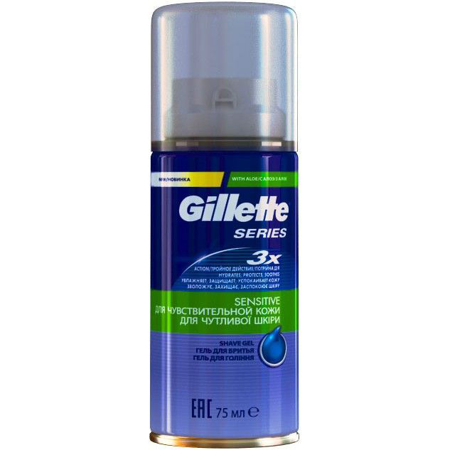 Фото - Станок / лезвие Gillette Гель для гоління  TGS SensSkin c алое 75 мл  705164 