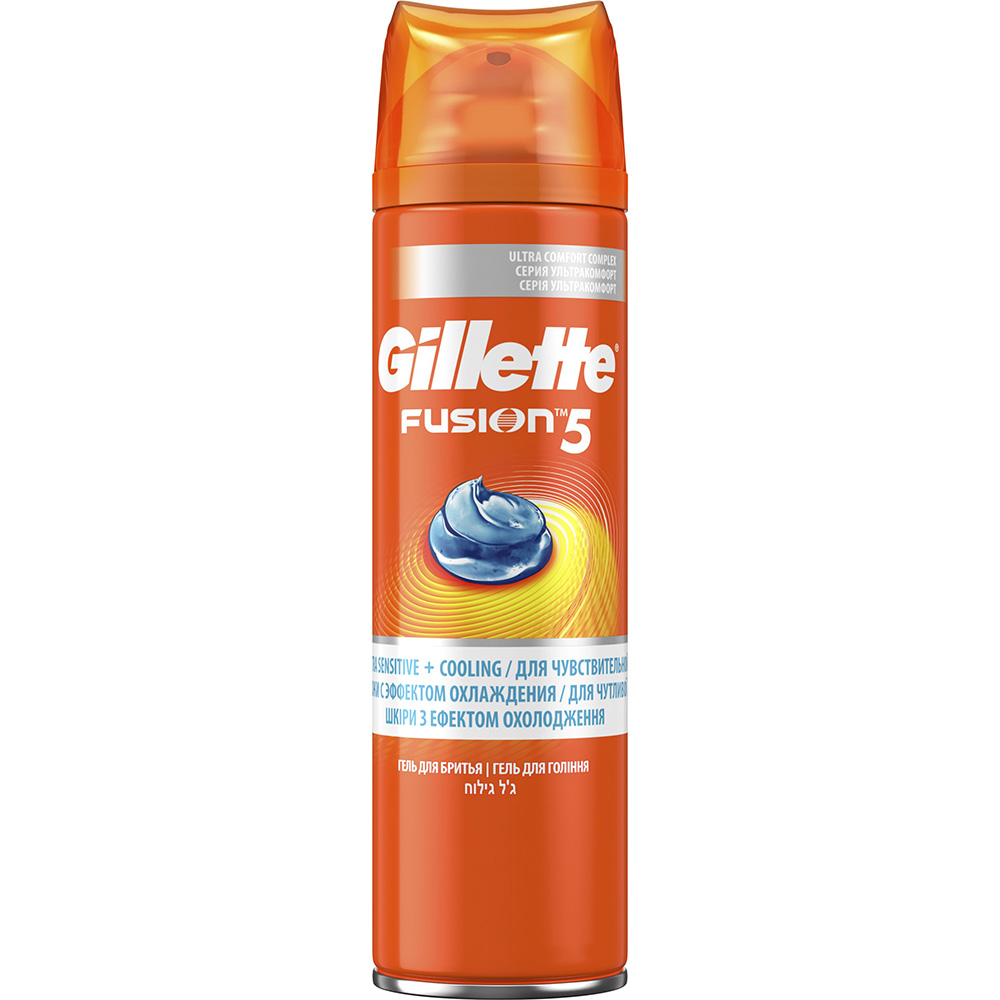 

Гель для бритья GILLETTE FUSION 200мл (7702018465033), FUSIONГель д/голiн.CoolingОхолодж.д/Чутл.шкір200мл