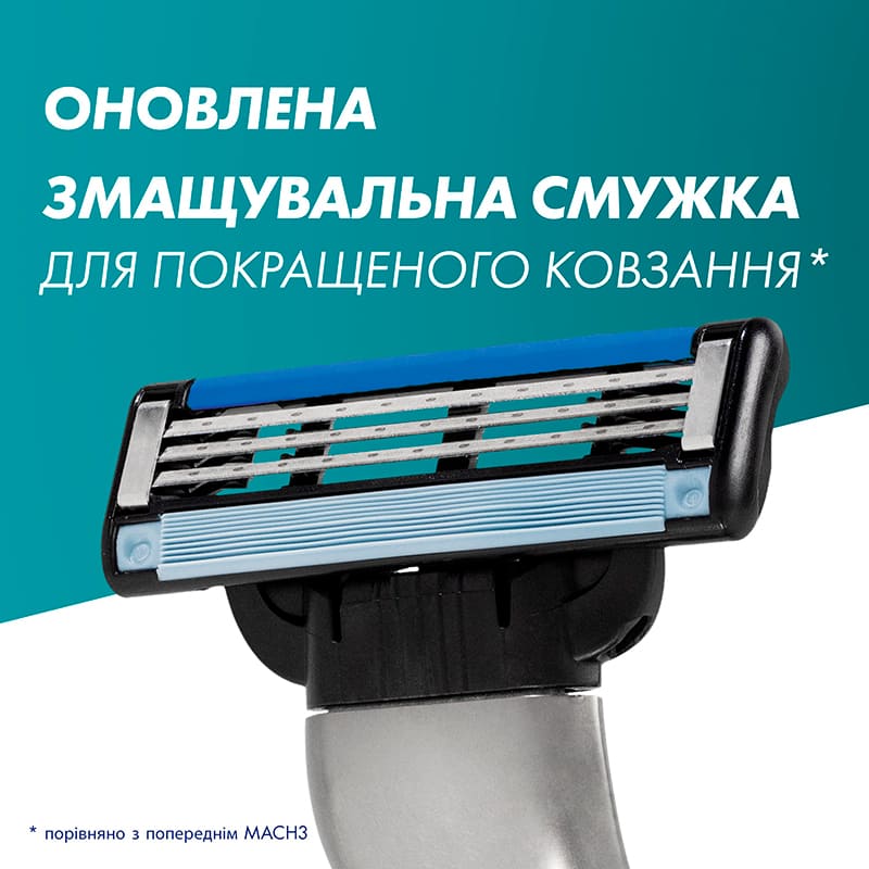 Змінні картриджі GILLETTE MACH3 12 шт (3014260323240) Зона застосування для обличчя