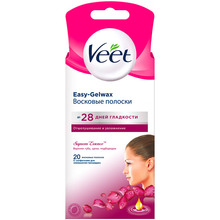 Восковые полоски VEET Easy-Gelwax для нормальной кожи лица 20 шт (4680012390915)
