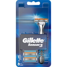 Бритва Gillette Sensor 3 с 6 сменными картриджами (7702018550807)