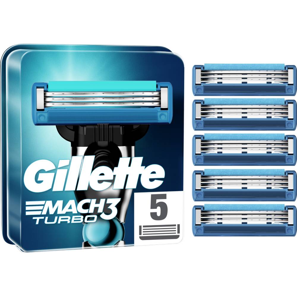 Змінні касети GILLETTE MACH3 Turbo 5 шт (80706652) Тип картриджи