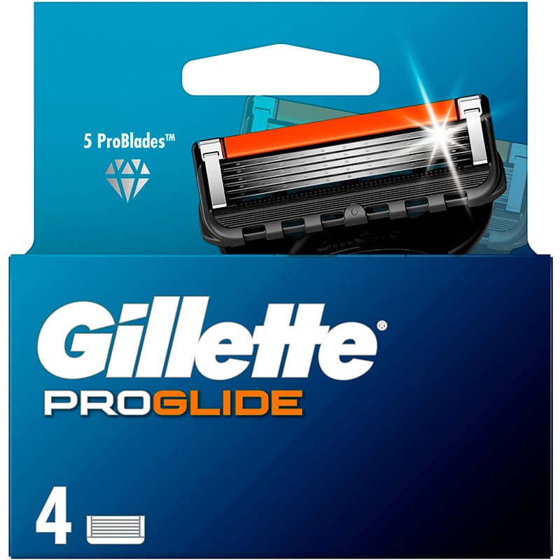 Внешний вид Сменные картриджи GILLETTE Fusion ProGlide 4 шт (7702018085514)