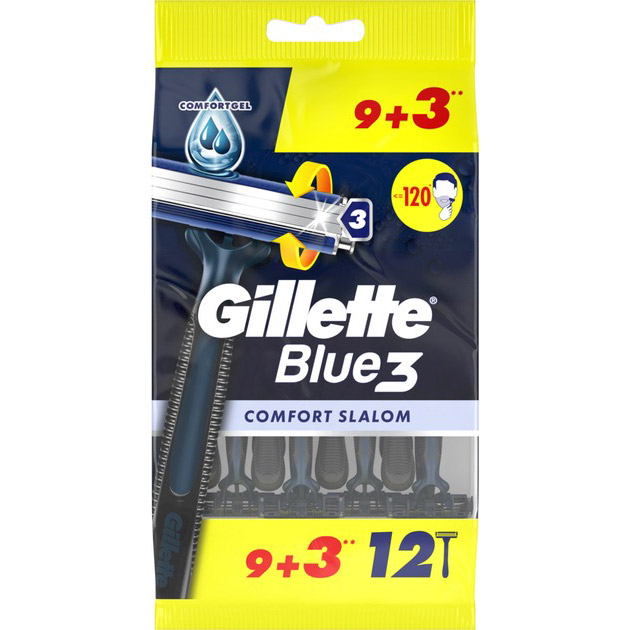 Набір бритв GILLETTE Blue 3 Comfort Slalom 9+3 шт (8006540808771) Тип станки без змінних картриджів