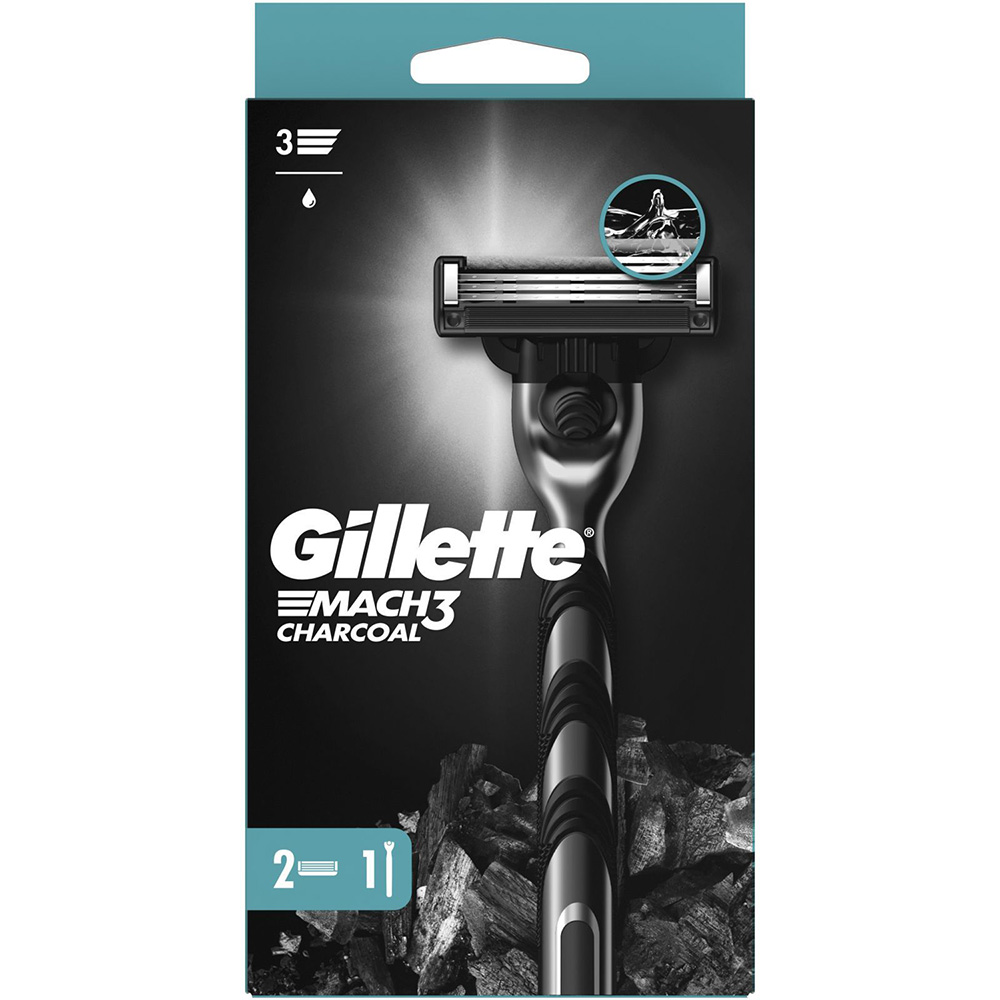 Бритва GILLETTE Mach 3 Charcoal з 2 змінними касетами (80751256) Тип станки зі змінними картриджами