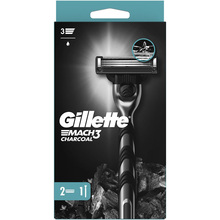 Бритва GILLETTE Mach 3 Charcoal з 2 змінними касетами (80751256)