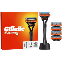 Бритва GILLETTE Fusion 5 с 5 сменными касетами + подставка (80780903)