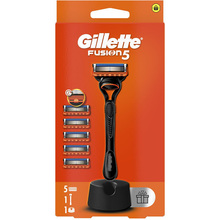 Бритва GILLETTE Fusion 5 с 5 сменными касетами + подставка (80780903)