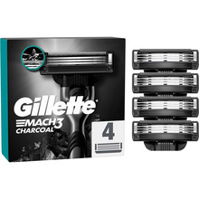 Змінні картриджі GILLETTE Mach 3 Charcoal Деревне вугілля 4 шт. (80749784)