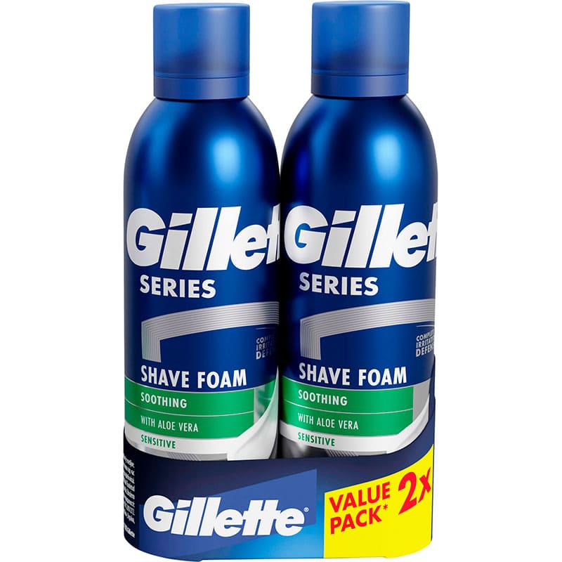 Набір піни для гоління GILLETTE Series Для чутливої шкіри з Алое Віра 200 мл + 200 мл (8700216579889)