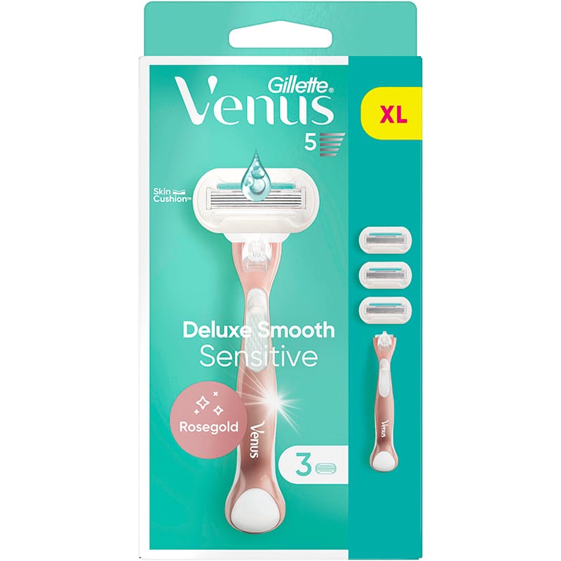 Бритва VENUS Extra Smooth Sensitive RoseGold із 3 змінними картриджами (7702018609994) Тип станки зі змінними картриджами