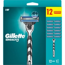 Бритва GILLETTE Mach 3 c 12 змінними картриджами (7702018425853)