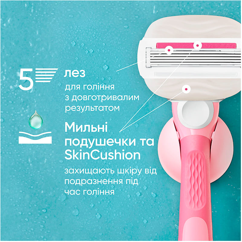 Бритва VENUS Comfortglide Miami Sugarberry с 1 сменным картриджем (8700216674195) Зона применения для рук