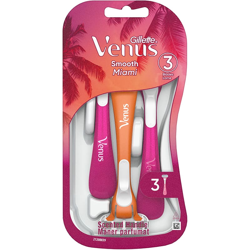 Бритви одноразові VENUS Smooth Miami 3 шт (8700216756884) Тип станки без змінних картриджів