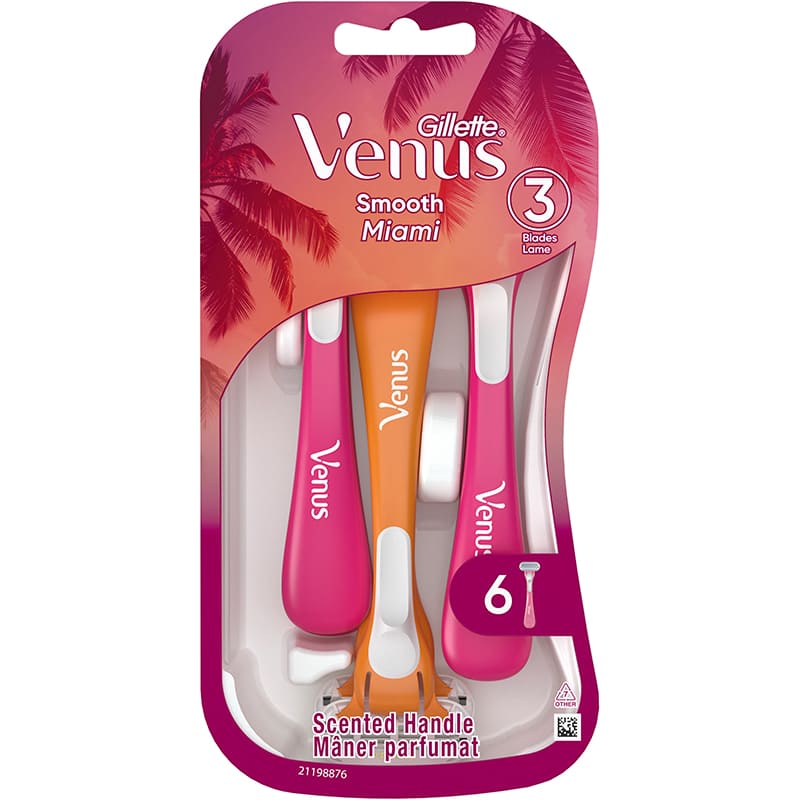 Бритви одноразові VENUS Smooth Miami 6 шт (8700216756907) Тип станки без змінних картриджів