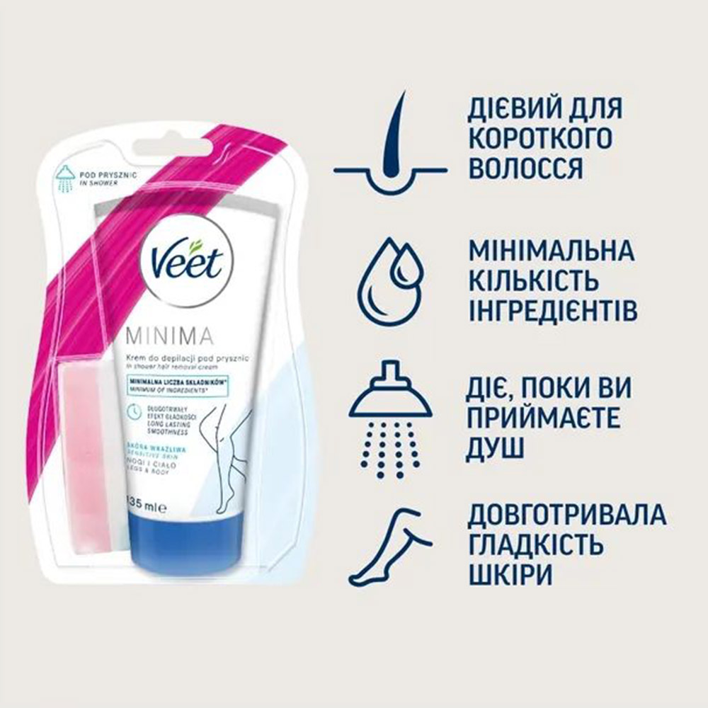 Крем для депиляции VEET Minima Алое вера 135 мл (5900627060737) Тип крем для депиляции