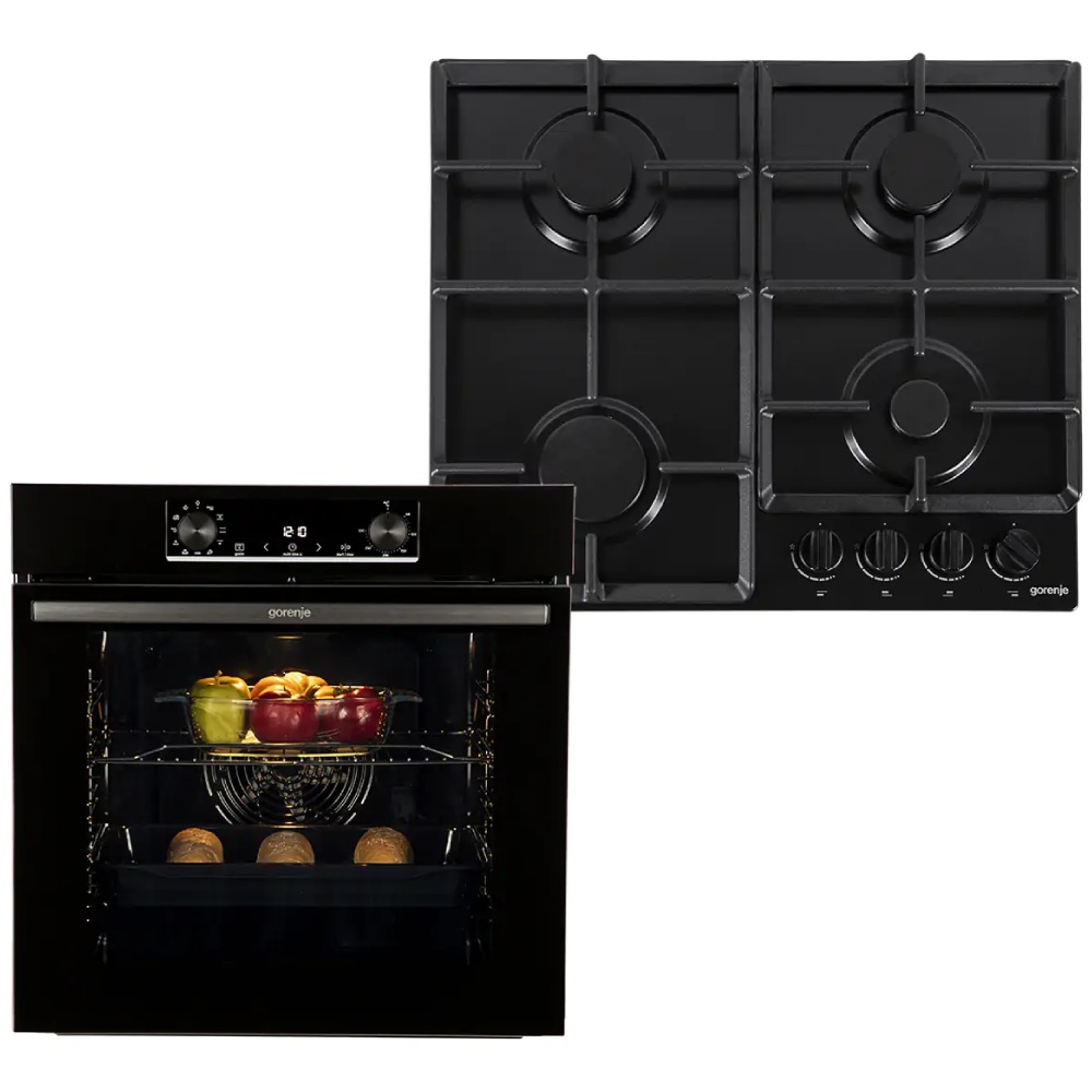 Набір техніки, що вбудовується GORENJE SET BLACK GAS BO6735E02BK + G641EB (740147)