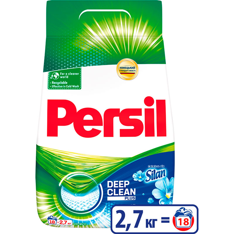 

Стиральный порошок Persil автомат "Свежесть от Силан" 2.7 кг (9000101428353), авт. 2700г Свіжість від Сілан