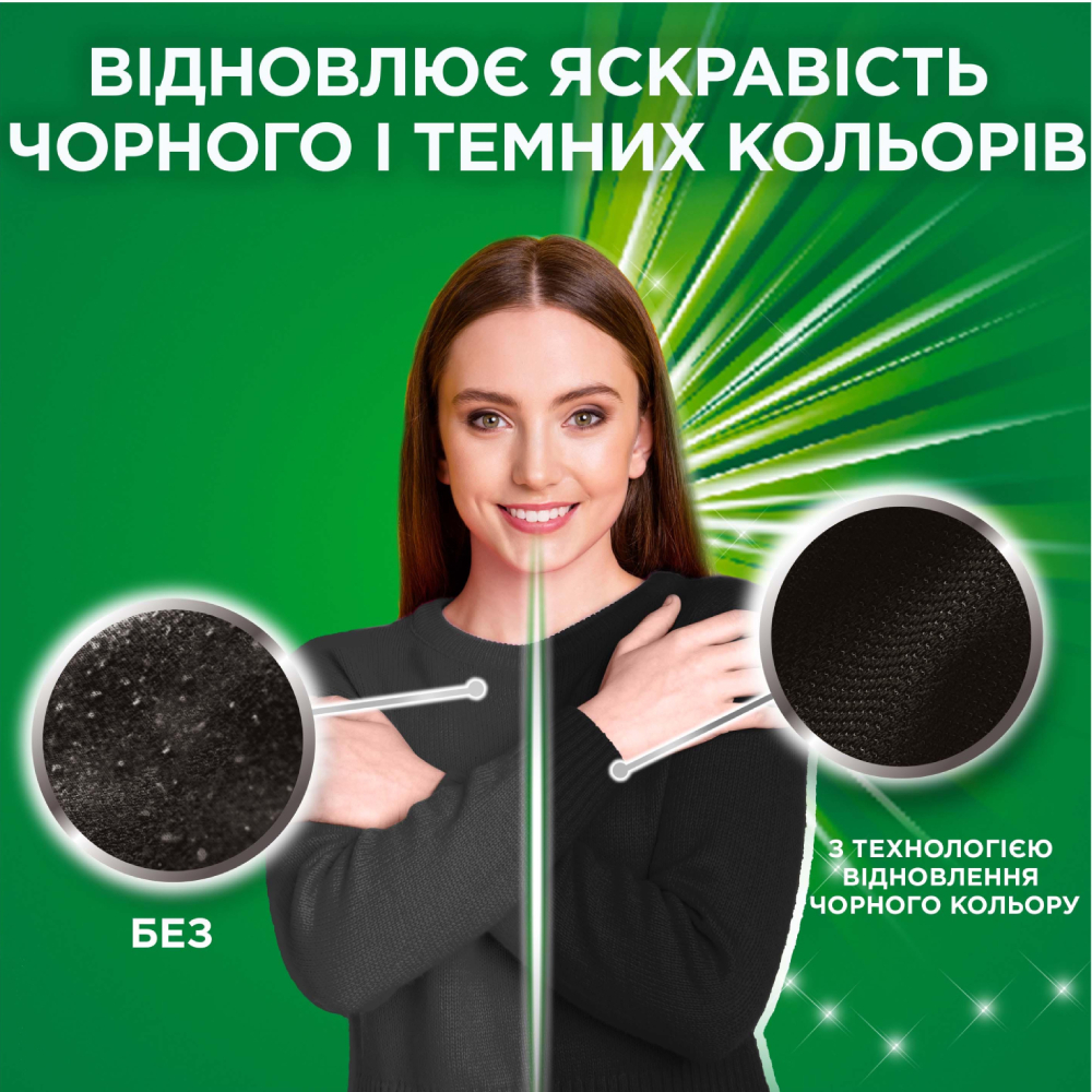 Гель для прання Ariel + Revitablack 1.7 л (8006540878897) Склад 5-15% Аніонні ПАР, ;5% Неіоногенні ПАР, Фосфонати, Мило, Ензими, Бензізотіазолінон, Ароматизатори, Цитронелол, Гераніол