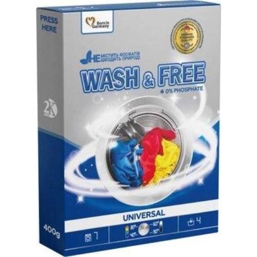 Стиральный порошок WASH&FREE Универсальный 400г (4262396140920)