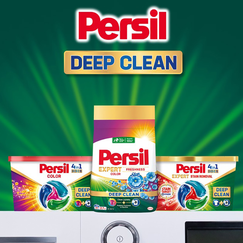 Пральний порошок Persil Expert Deep Clean Автомат Color Свіжість від Silan 27 циклів прання 4.05 кг (9000101806168) Спосіб застосування Використовуйте 150 г порошку за середнього ступеня забруднення білизни та завантаження 4-5 кг (вода м'яка та середньої жорсткості). При високому ступені забруднення білизни та завантаженні 6-8 кг використовуйте не менше 250 г порошку.