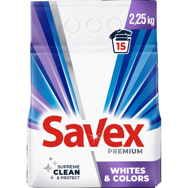 Фото - Пральний порошок  Savex Premium Whites&Colors 2.25 кг  38000