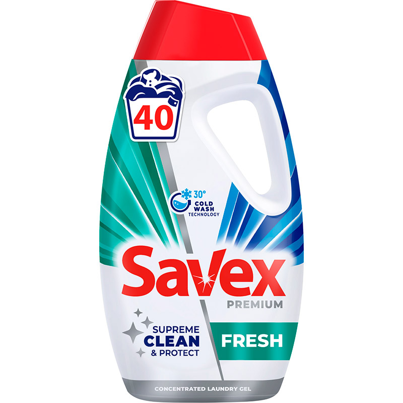 Фото - Пральний порошок Гель для прання Savex Premium Fresh 1.8 л 