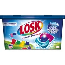 Капсулы для стирки LOSK 3+1 Power Caps Color 15 шт (2951244)