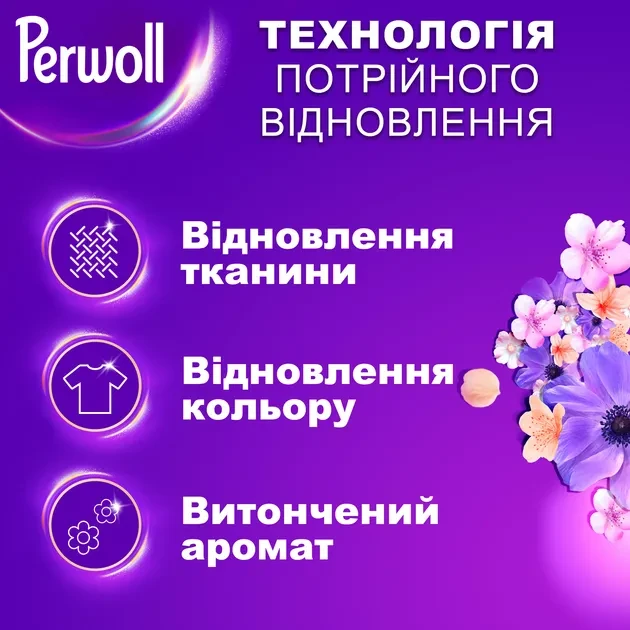 Гель для прання PERWOLL Відновлення та аромат для темних речей 1 л (2957815) Склад 5-15% аніонні ПАР, ; 5% неіоногенні ПАР, мило, фосфонати, ензими, ароматизатори (Лімонен, Ліналоол, Цитронеллол, Кумарин), консерванти (Бензізотіазолінон, Метилізотіазолінон)