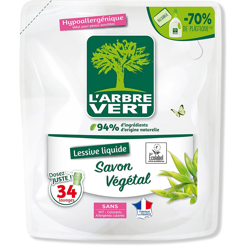 Гель для стирки L'ARBRE VERT Растительное мыло 1,53 л (3450601046391)