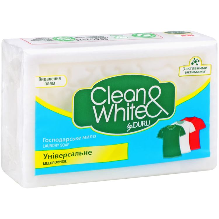 Мыло для стирки DURU Clean&White Хозяйственное Универсальное 120 г (8690506517854)