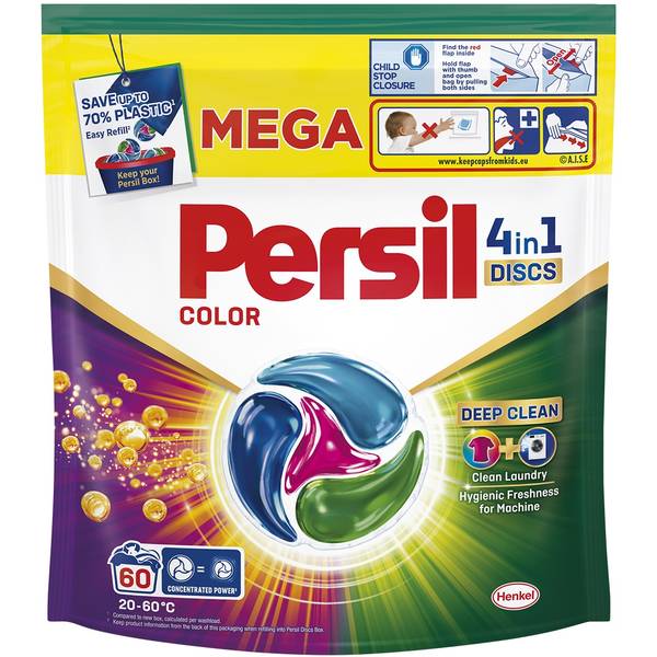 Капсулы для стирки Persil 4 In 1 Discs Color Deep Clean 60 шт (9000101830880)