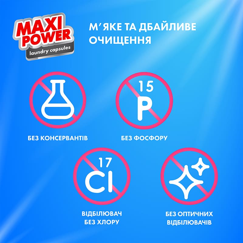 Капсули для прання MAXI POWER Freshness 11 шт (4823098414964) Тип прання автоматична