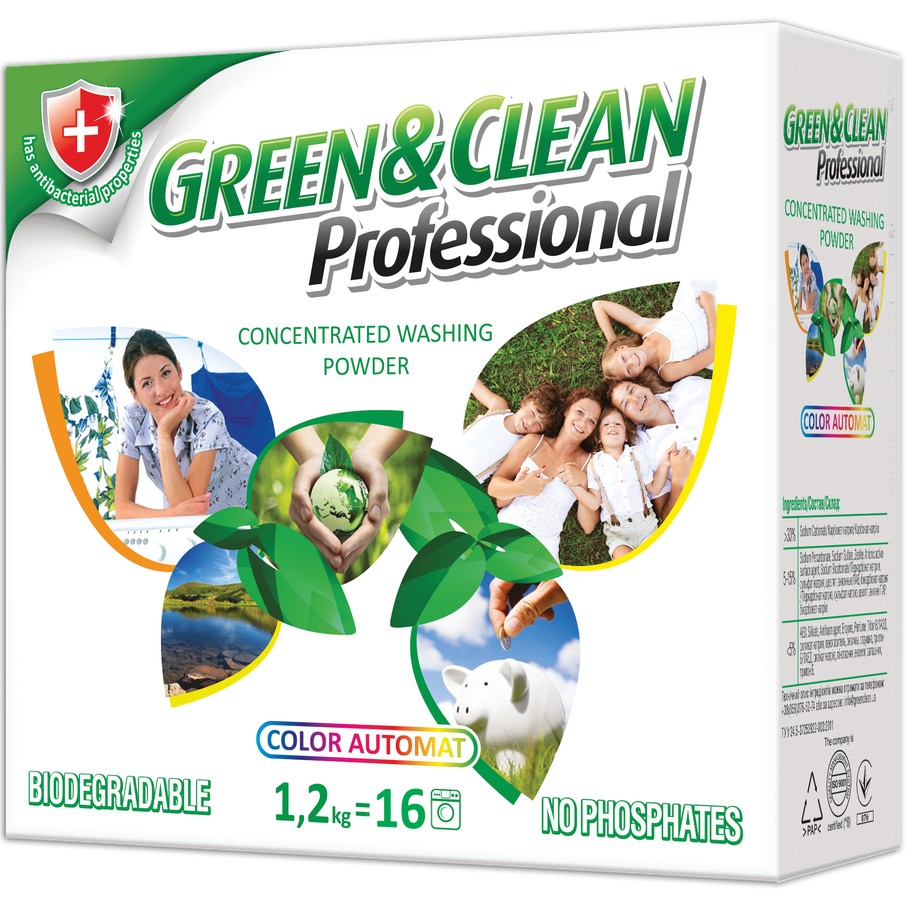 Акция на Стиральный порошок GREEN&CLEAN Professional color automat (GCL00997) от Foxtrot