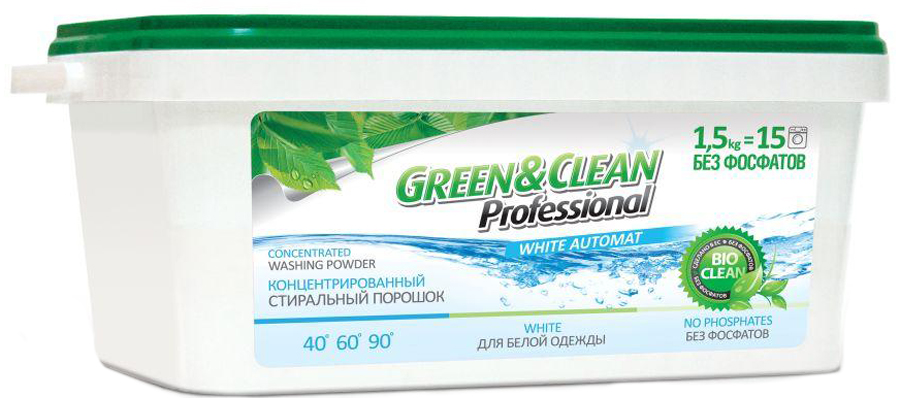 Пральний порошок GREEN&CLEAN 15 прань (для білого одягу)