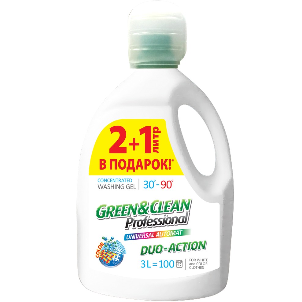 Акція на Гель для стирки GREEN&CLEAN для цветной и белой одежды 3 л (GCL04124) від Foxtrot