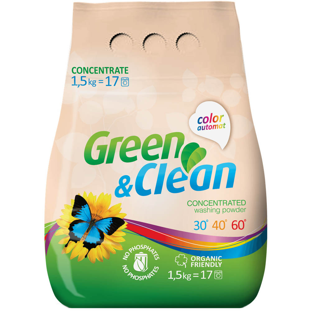 Акція на Стиральный порошок GREEN&CLEAN для цветного белья 1.5кг (GCL01109) від Foxtrot